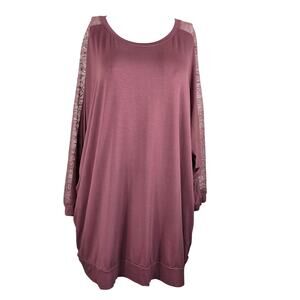 Torrid Super Soft Knits Lace Sleeve Inlay Casual Meave Women's Top 4 - 4X